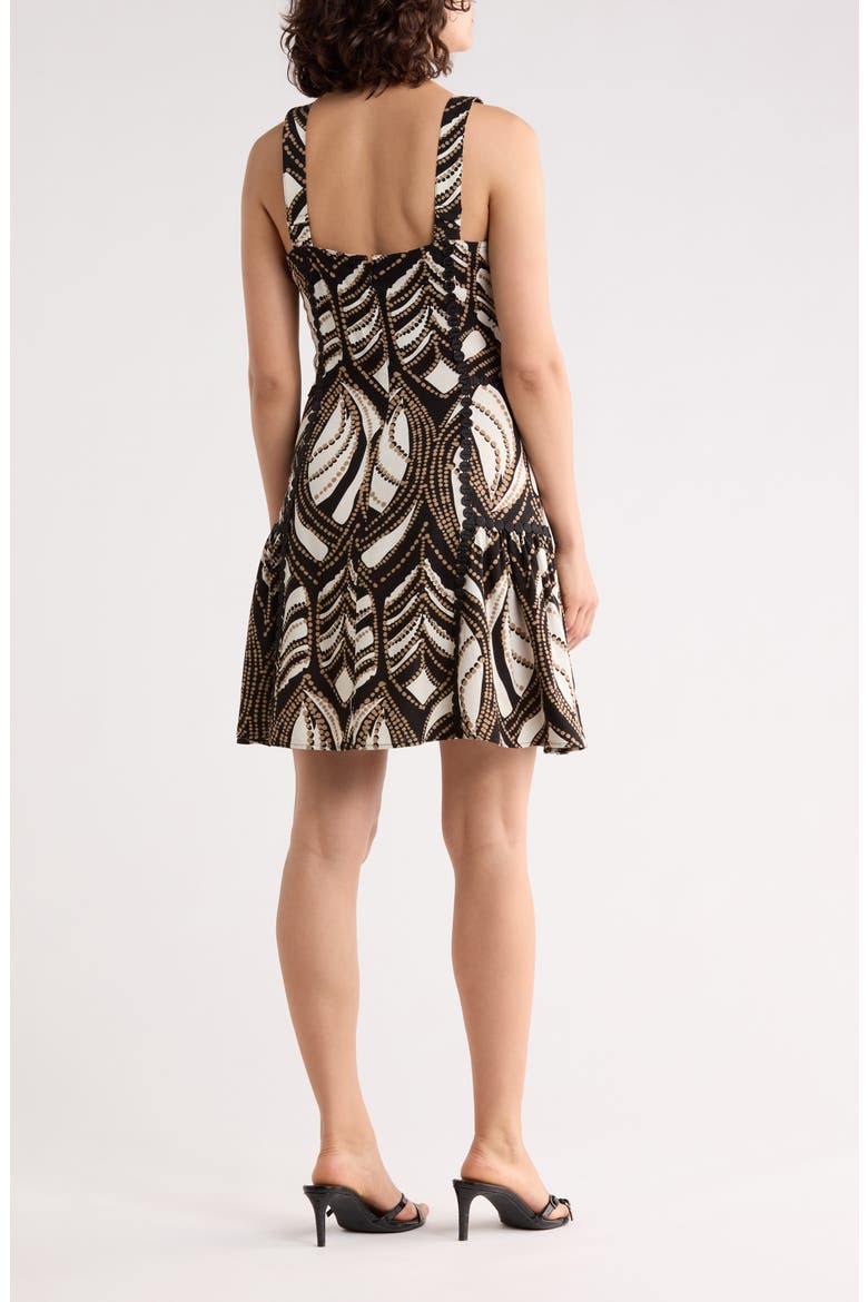 Dot Lace Trim Minidress, Alternate, color, BLACK COASTAL GEO