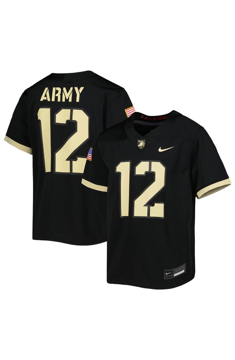 Nike Youth Nike #12 Black Army Black Knights 1st Armored Division Old Ironsides Untouchable Football Jersey, Main, color, 