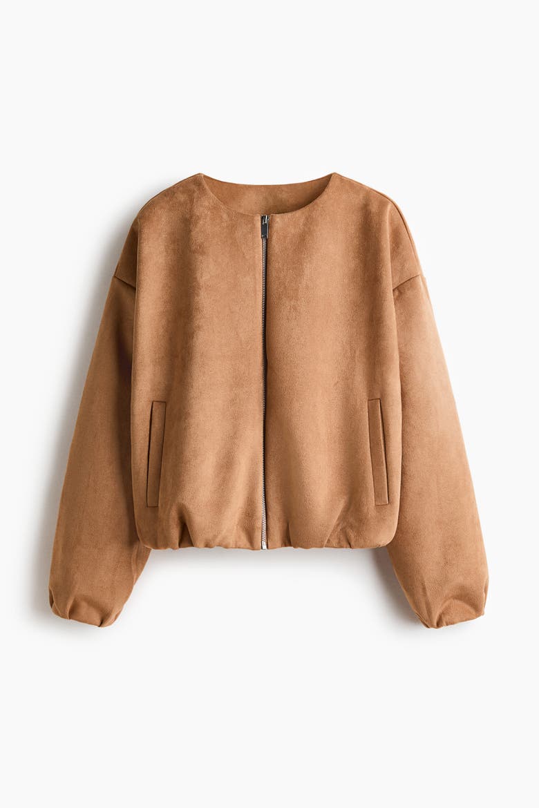 Oversized Jersey Jacket, Alternate, color, Dark beige