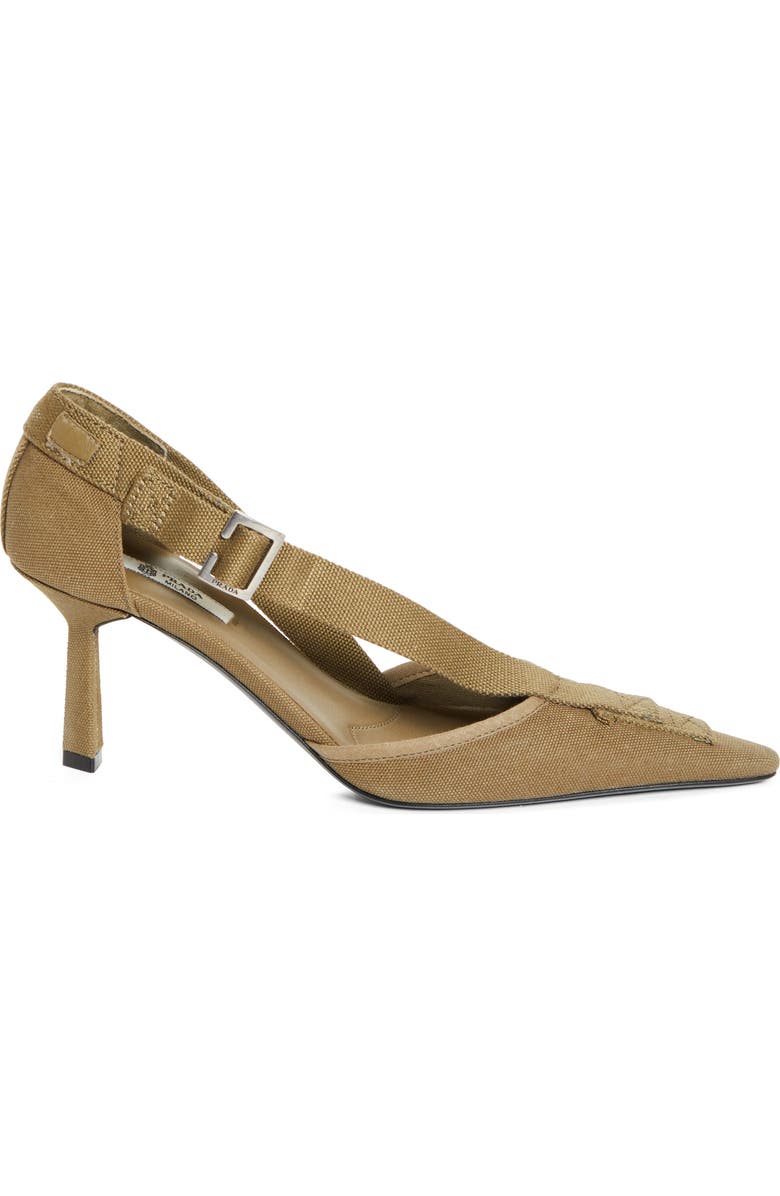 Prada Crossover Strap Pointed Toe Pump, Alternate, color, Militare