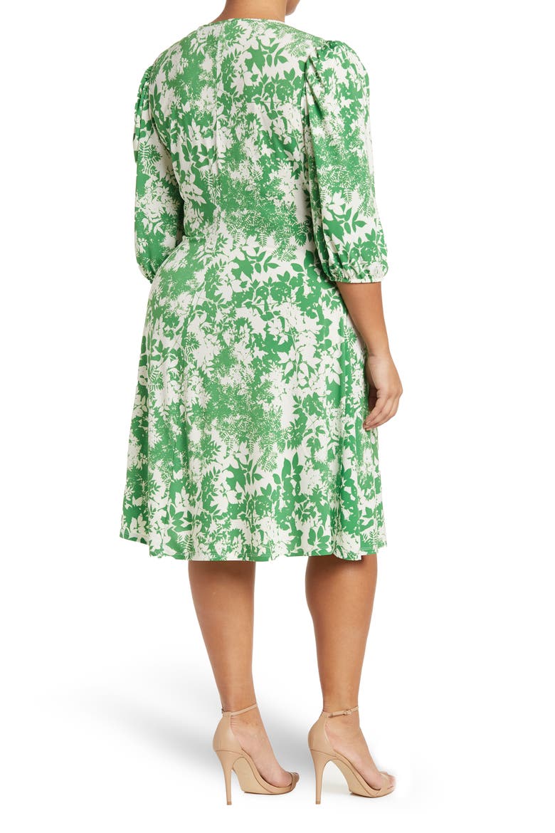 Amelia Side Ruched Surplice Dress, Alternate, color, BOTANICAL
