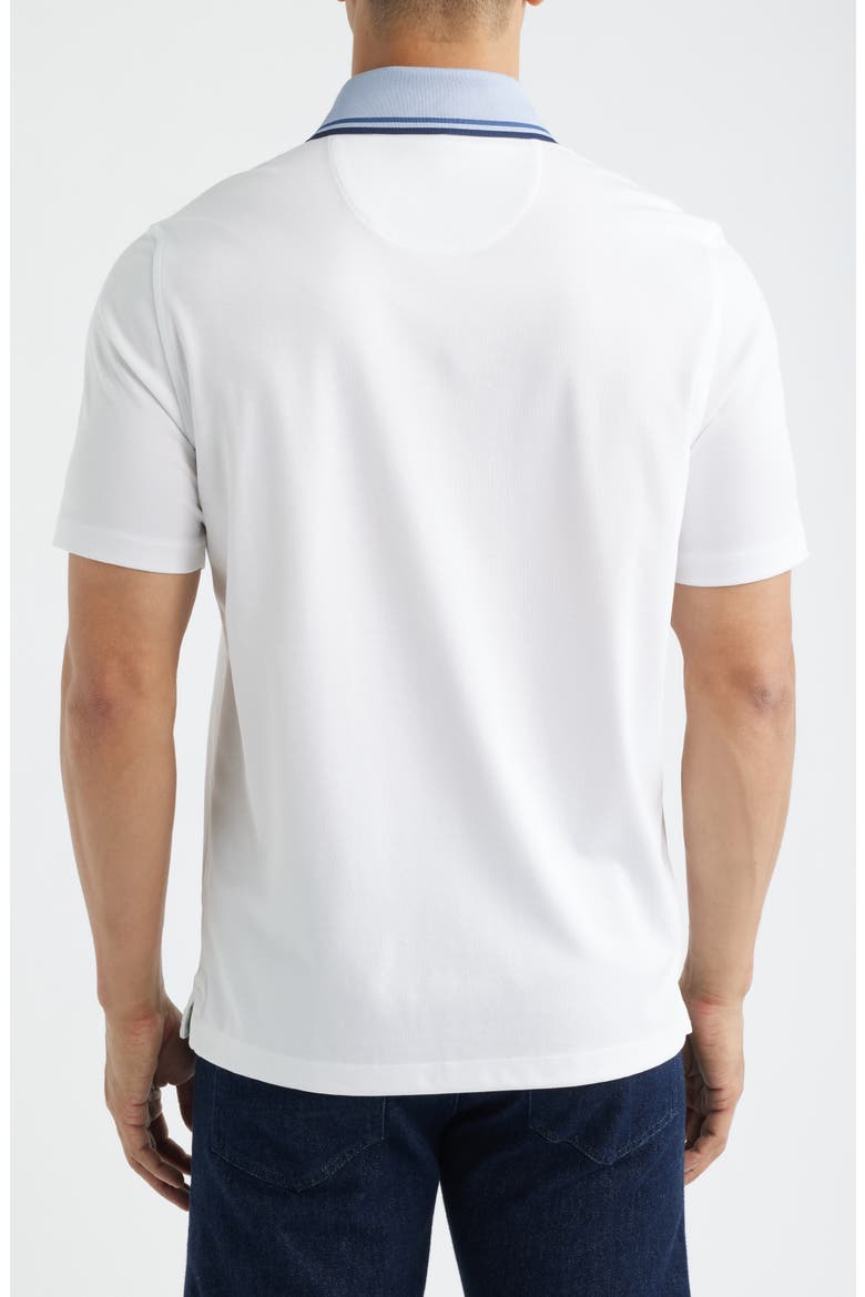 Tipped Contrast Collar Polo, Alternate, color, WHITE