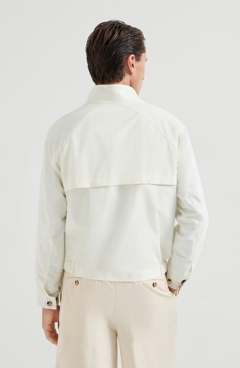 Brunello Cucinelli Gabardine outerwear jacket, Alternate, color, Off-White