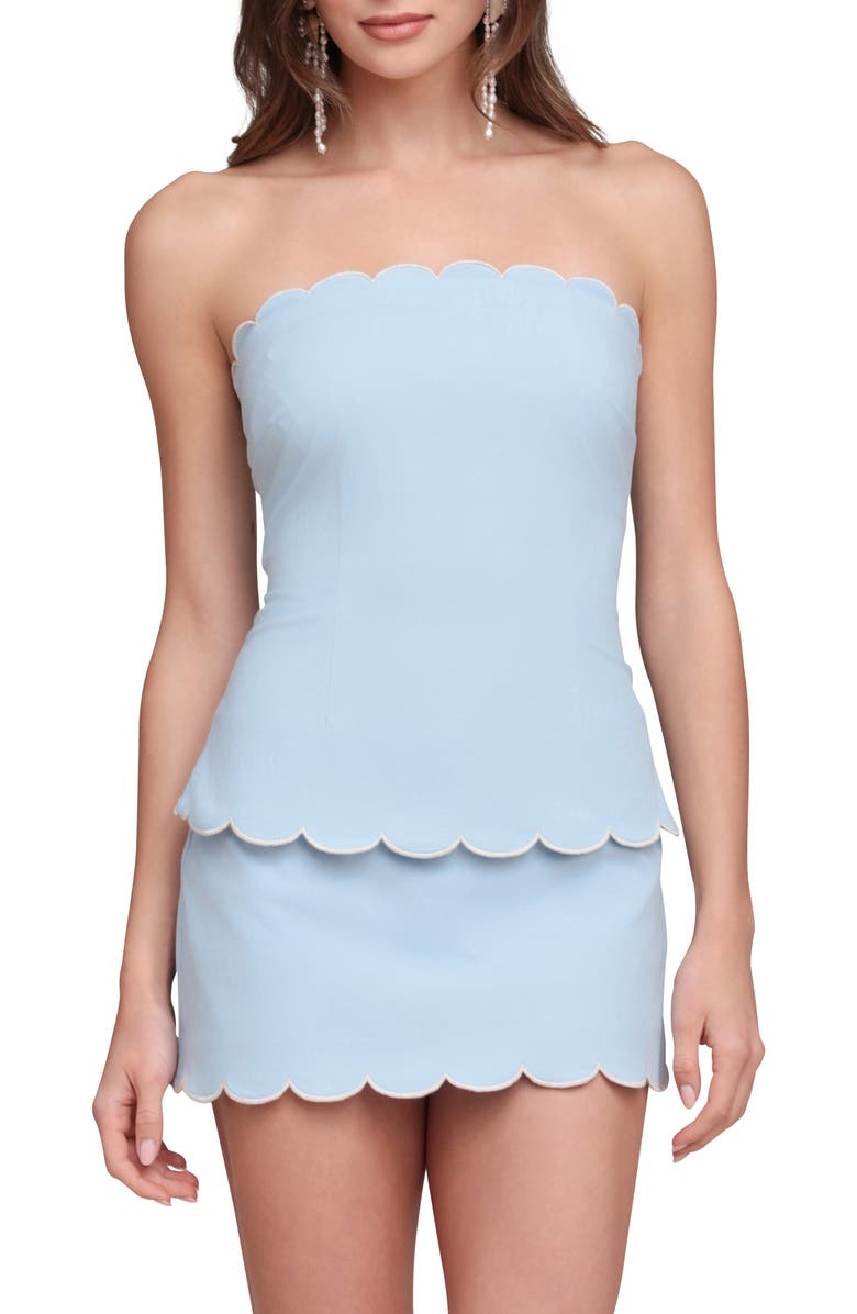 Avec Les Filles Scallop Edge Tube Top, Main, color, Seafoam