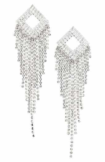 NATASHA Cubic Zirconia Crystal Fringe Drop Earrings