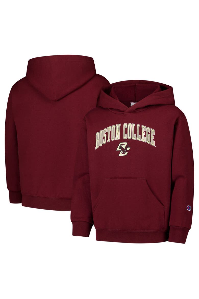 Youth Champion Maroon Boston College Eagles Campus Pullover Hoodie, Main, color, Maroon