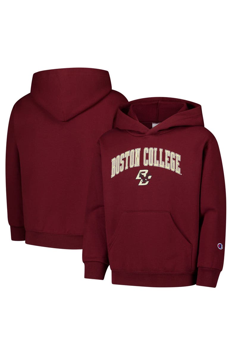 Champion Youth Champion Maroon Boston College Eagles Campus Pullover Hoodie, Main, color, Maroon
