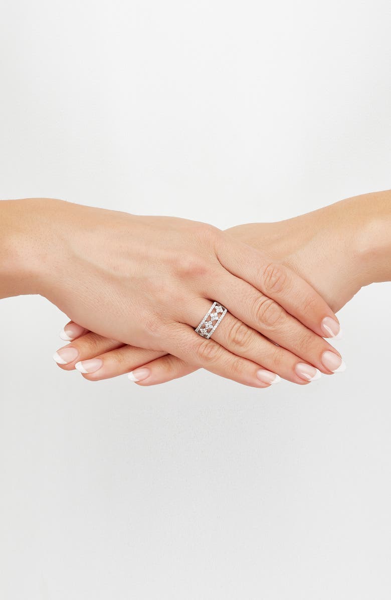 Frankie & Zoe 10K White Gold Lab Grown Diamond Band Ring, Alternate, color, White Gold