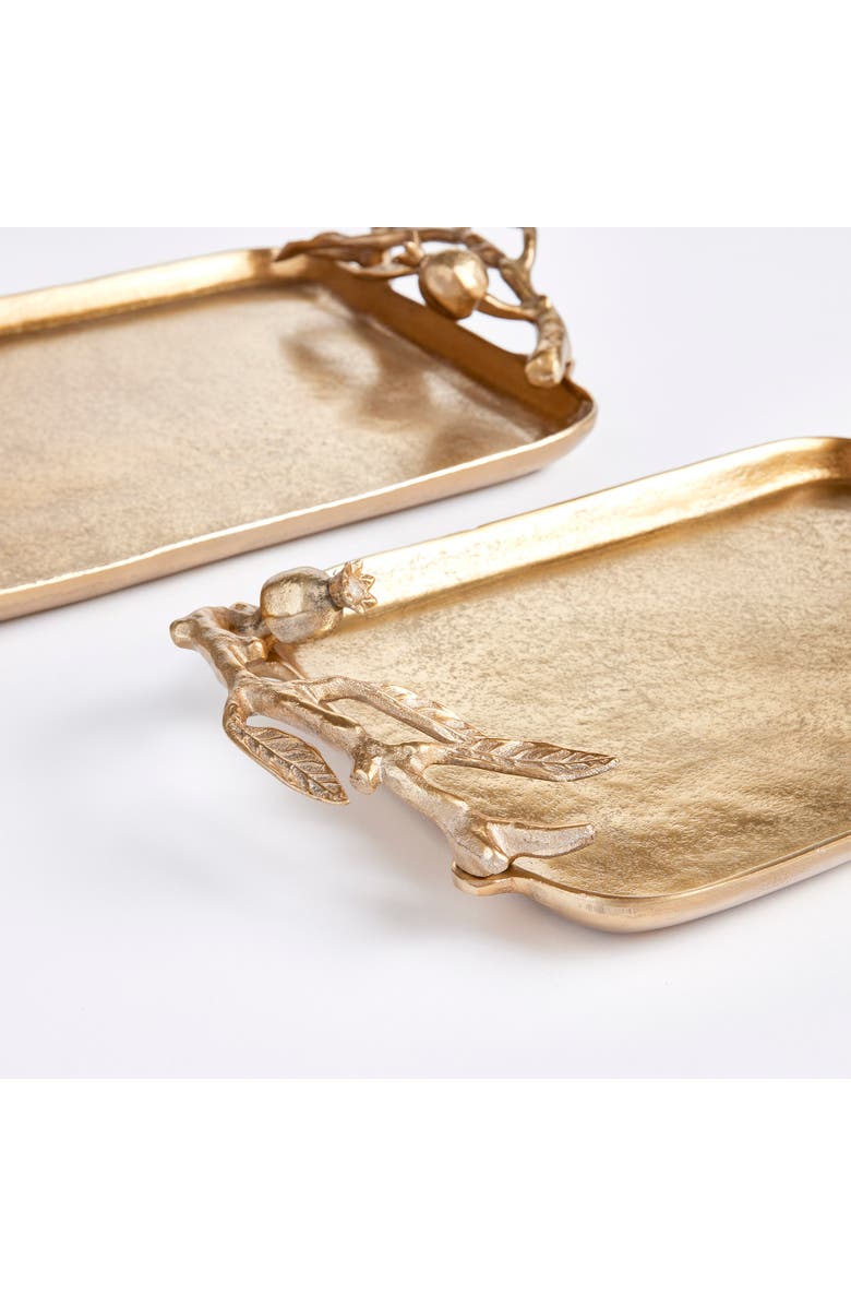 Napa Home & Garden Pomegranate Branch Decorative Trays Set of 2, Alternate, color, Gold