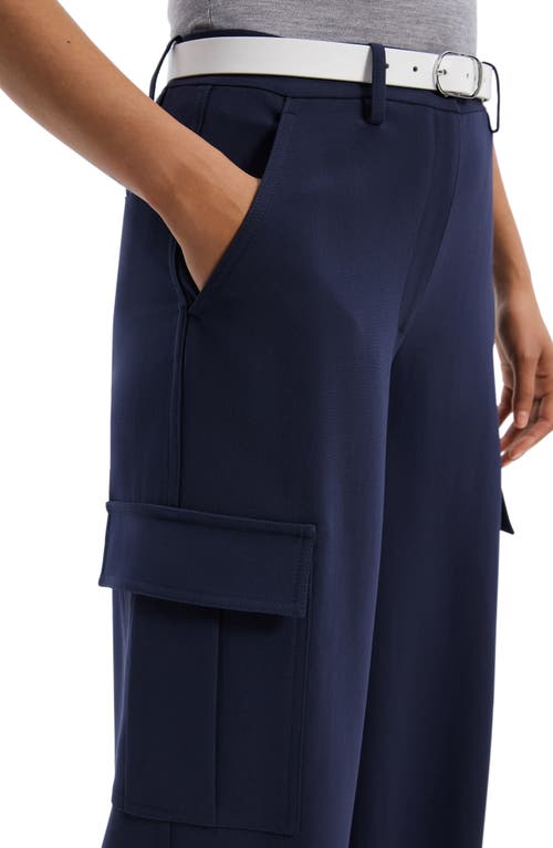 Shop Theory Admir Wide Leg Cargo Pants In Nocturne Navy