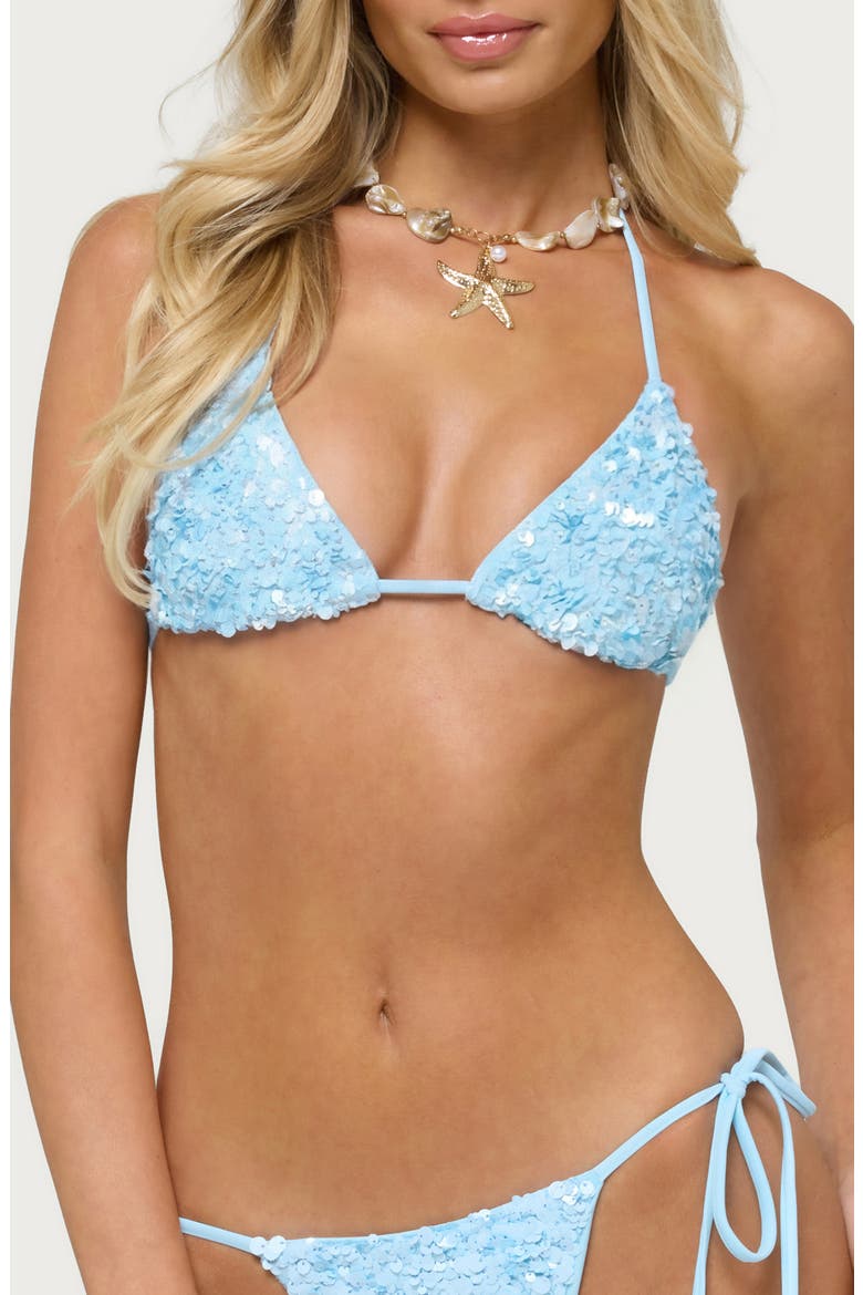 Grace Sequin Bikini Top, Main, color, BLUE