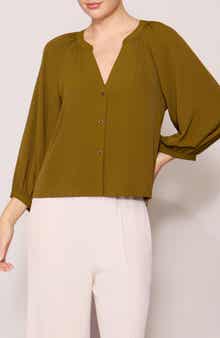 Luxe Crepe Three-Quarter Sleeve Top