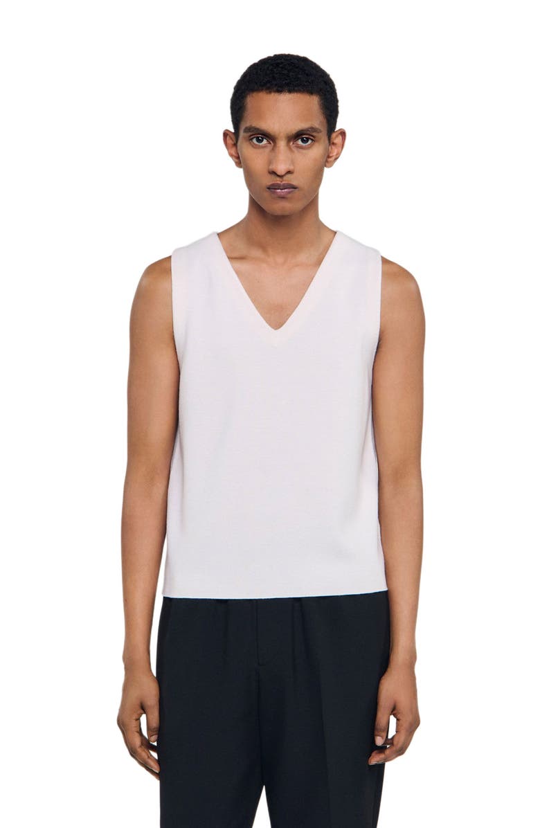 SANDRO Wool vest top, Alternate, color, Off White