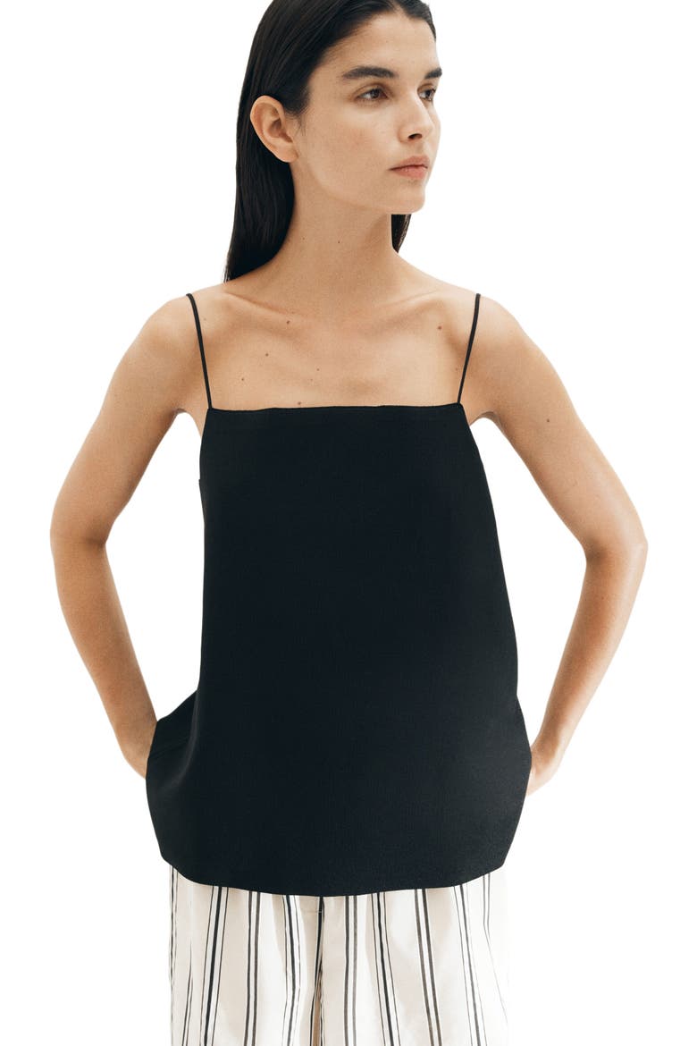 Fine-knit Strappy Top, Main, color, Black