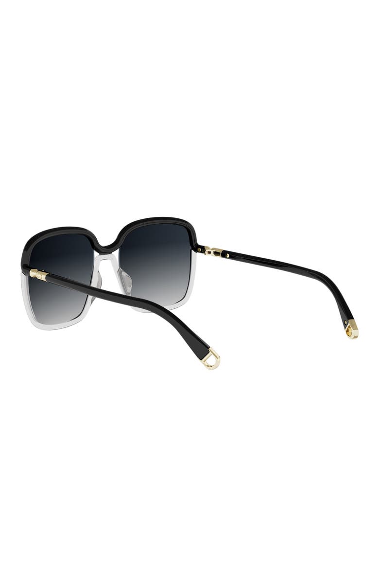 TwinColors 56mm Gradient Square Sunglasses, Alternate, color, BLACK/ OTHER / GRADIENT SMOKE