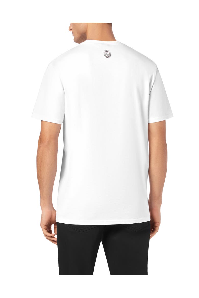 T-Shirt Round Neck Crest Men, Alternate, color, white