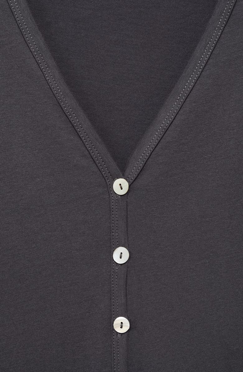 MANGO Long Sleeve Cotton Nightgown, Alternate, color, Charcoal