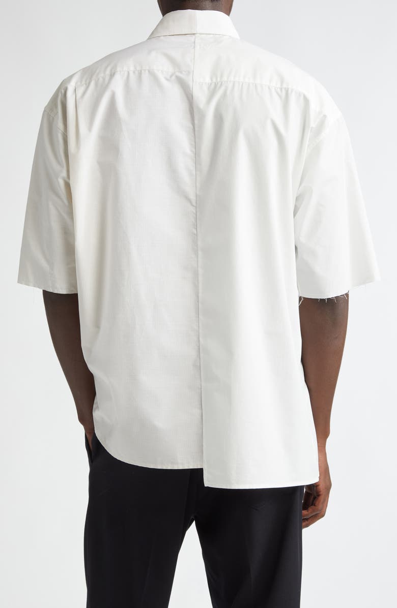 MM6 Maison Margiela Numeric Motif Asymmetric Cotton Poplin Shirt, Alternate, color,