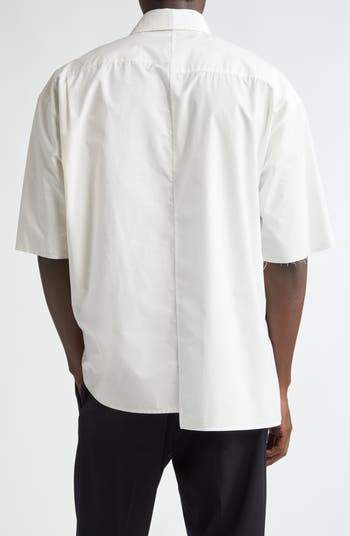MM6 Maison Margiela Numeric Motif Asymmetric Cotton Poplin MM6 Maison Margiela Numeric Motif Asymmetric Cotton Poplin