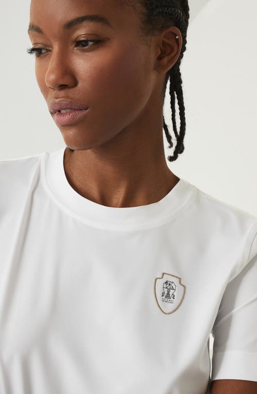 Brunello Cucinelli Techno Jersey Embellished T-shirt In White