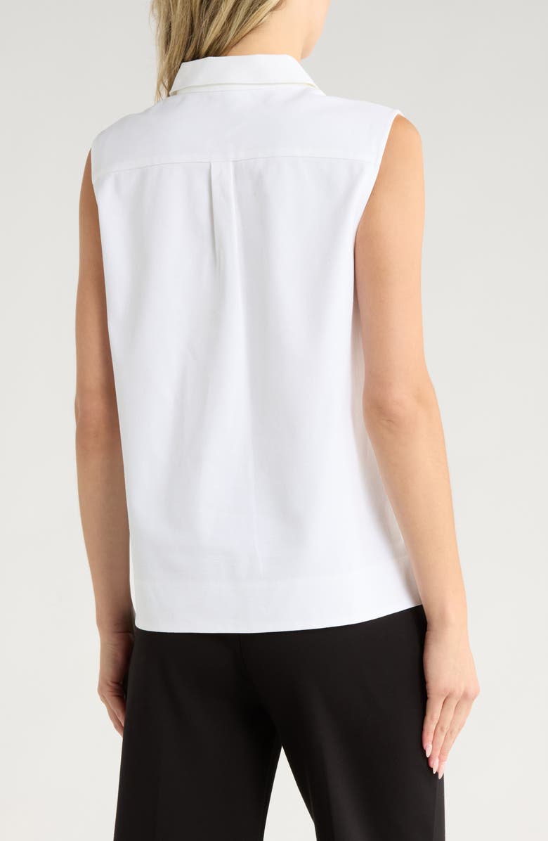 Theory Stretch Cotton Sleeveless Polo, Alternate, color, White
