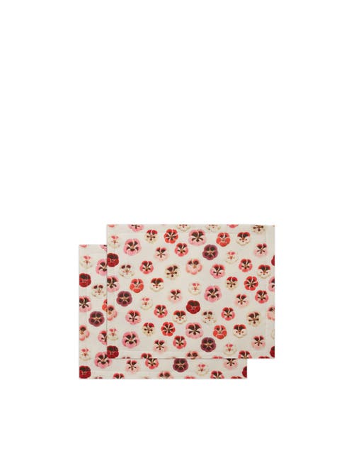 La Doublej Placemats Set Of 2 (35x45) Pansy Ivory In Pansy Ivory