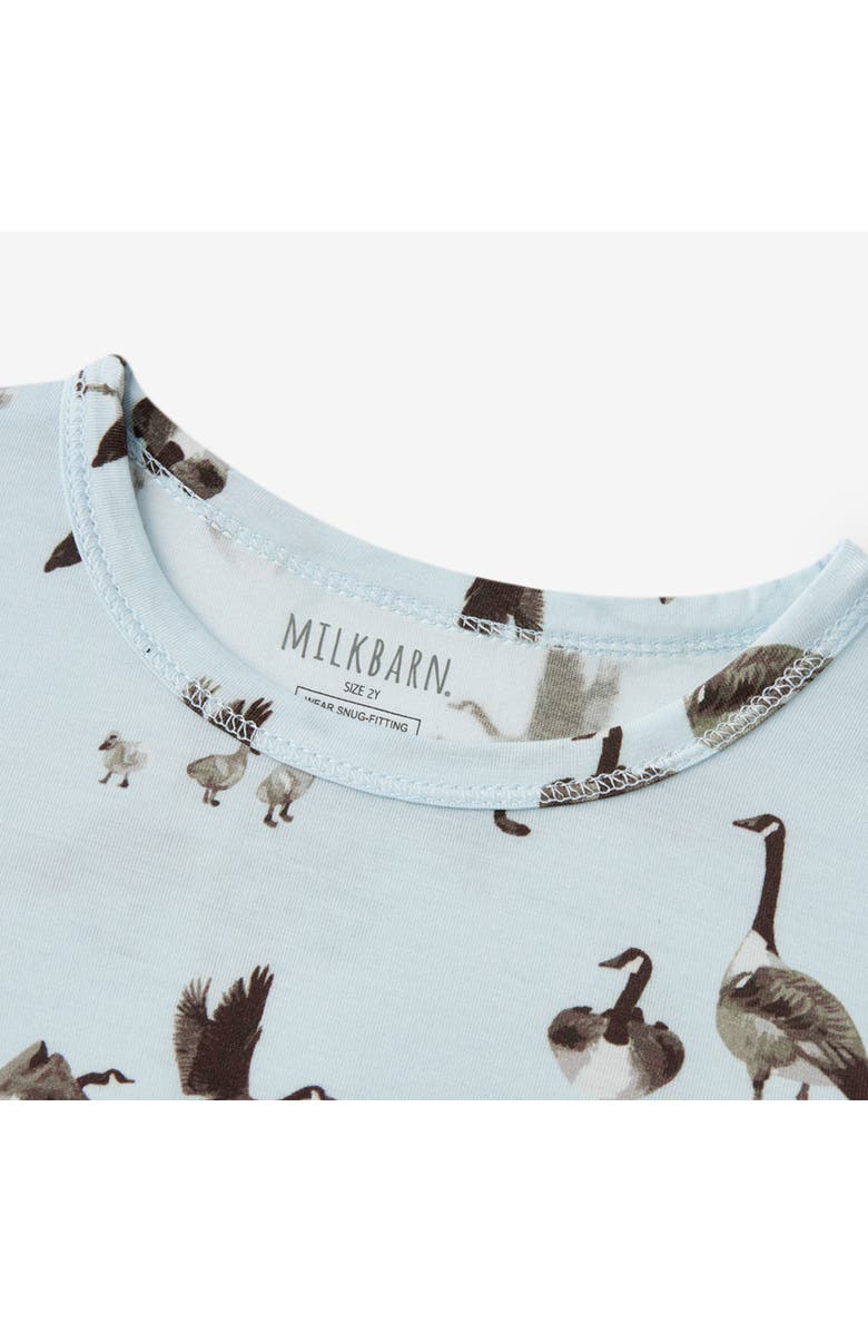 Milkbarn Luxe Stretch Long Sleeve Two Piece Pajama Set, Alternate, color, Goose