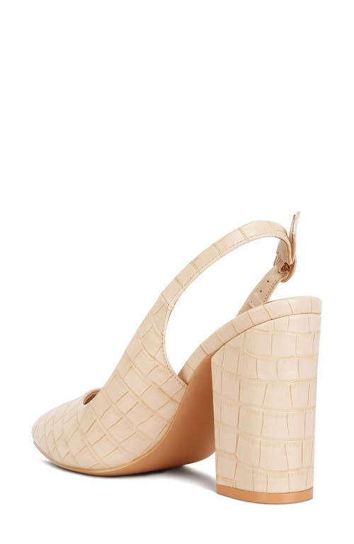 London Rag Macha Croctexture Sling Back Heels In Nude