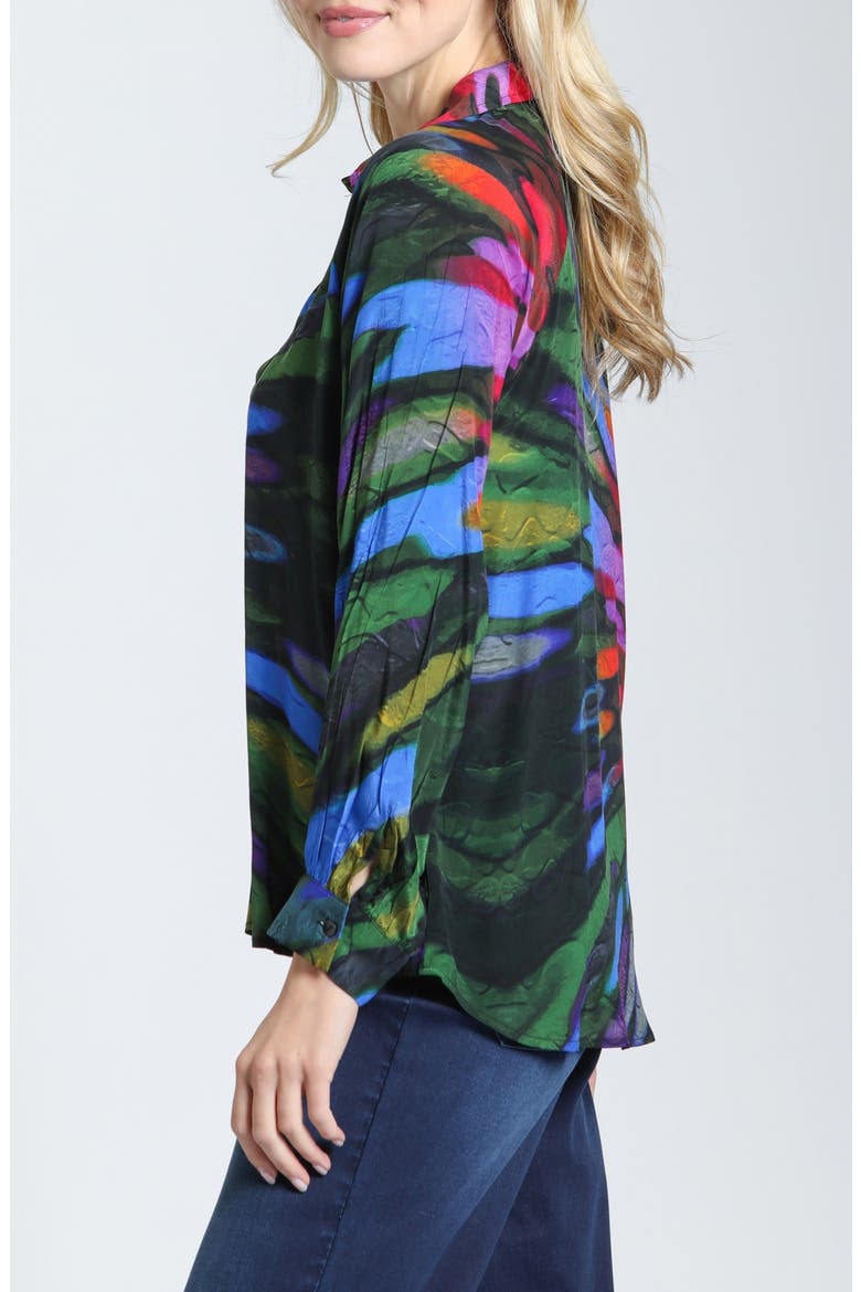 Stained Glass Print Half Placket Top, Alternate, color, STAINED GLASS