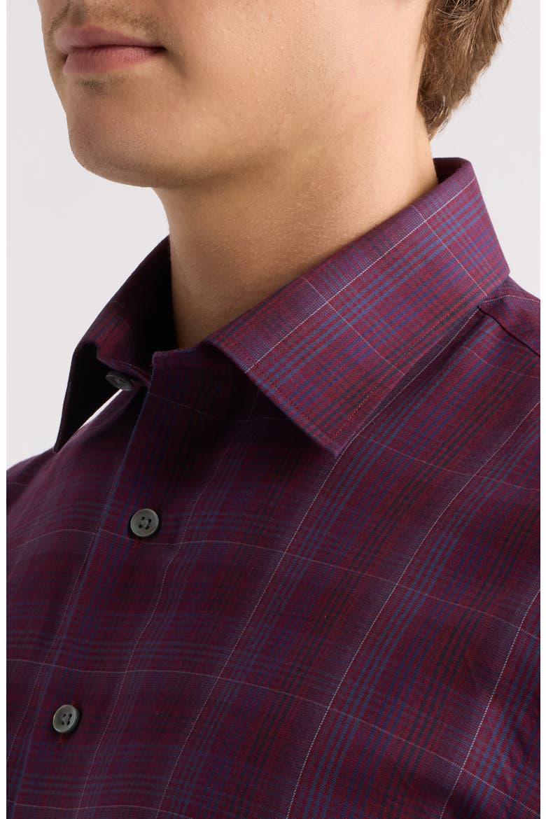 Regular Fit Flannel Button Down Shirt, Alternate, color, BURGUNDY ROSSO FLANNEL