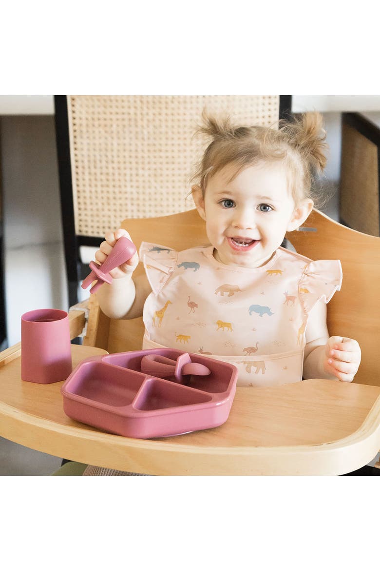 Mess-Proof and Waterproof Baby Food  BPA-Free Bib w/Adjustable Closure 3pc - Solids, Alternate, color, Petite Safari