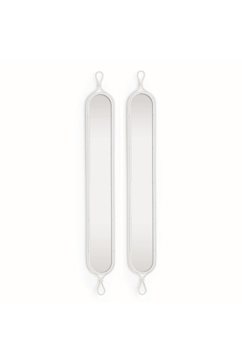 58.5"H x 0.75"D x 7.75"W Silver Framed Tall Narrow Full Length Wall Mirrors Set of 2, Main, color, Silver