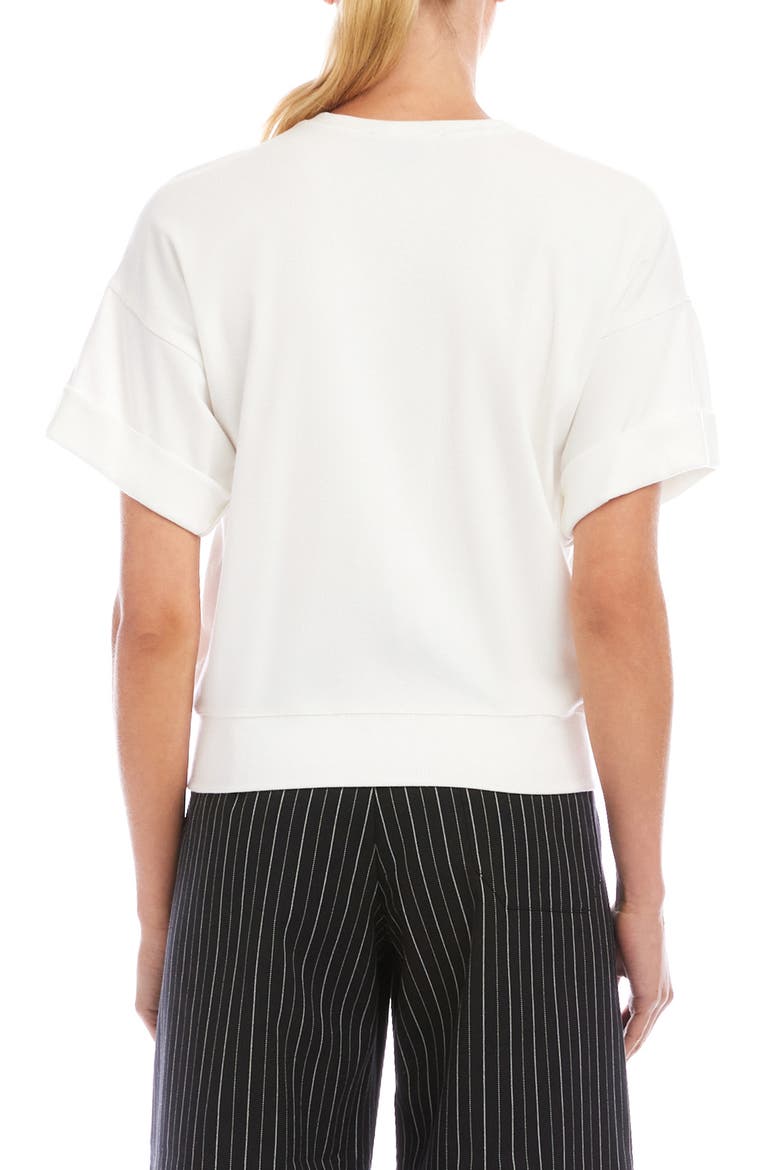 Cuffed Sleeve Rib T-Shirt, Alternate, color, OFF WHITE