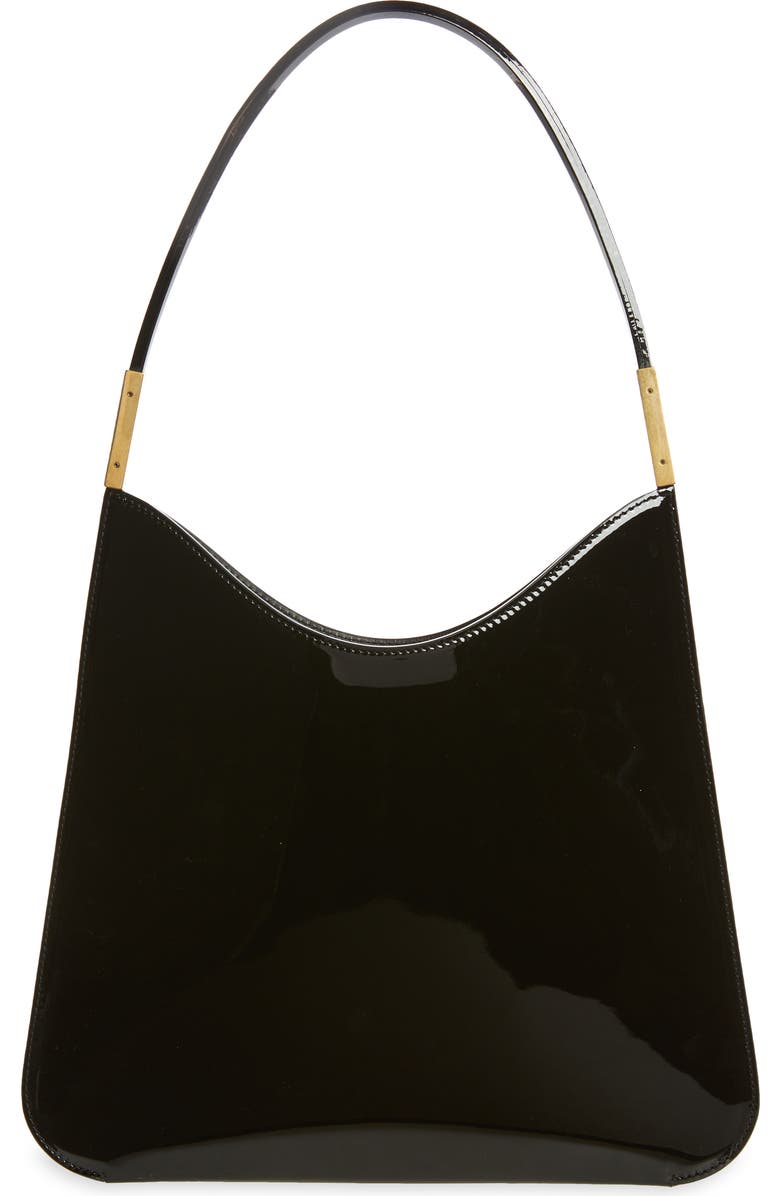 Saint Laurent Sac Patent Leather Hobo Bag, Alternate, color, Nero