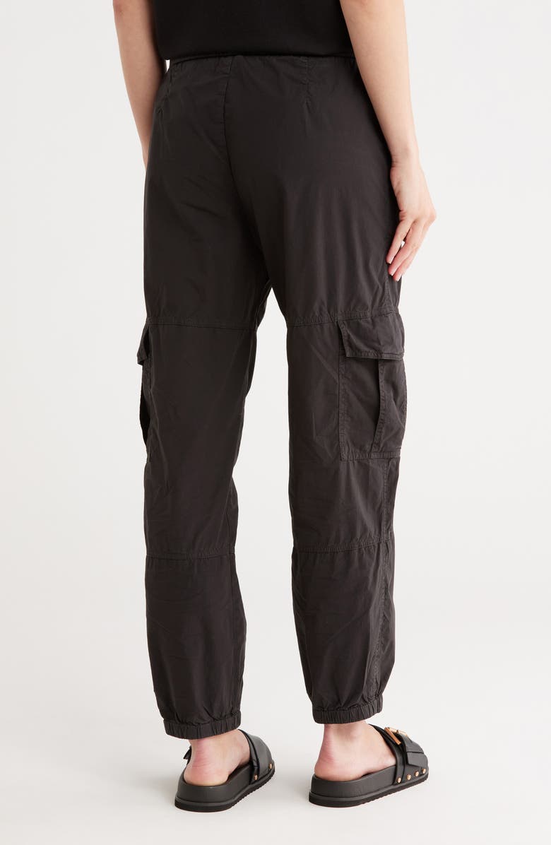 James Perse Stretch Poplin Cargo Pants, Alternate, color, Black