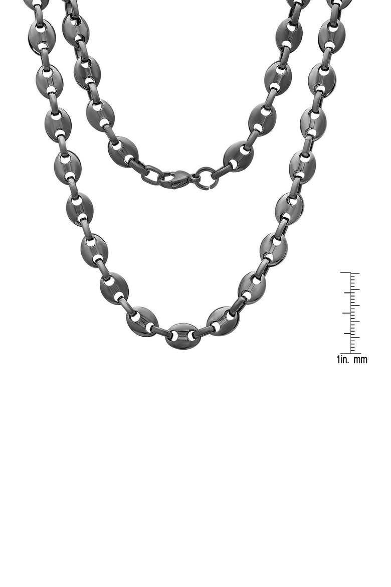 Men's Puff Mariner Chain Necklace, Alternate, color, BLACK