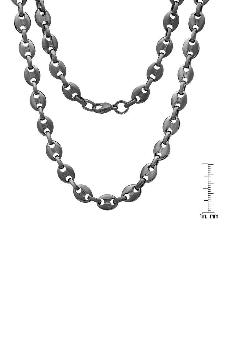 HMY JEWELRY Men's Puff Mariner Chain Necklace, Alternate, color, Black