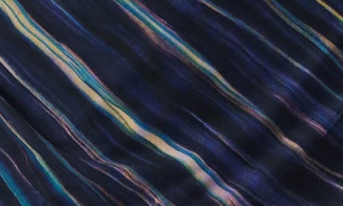 Steve Madden Blare Stripe Long Sleeve Mesh Midi Dress In Blue