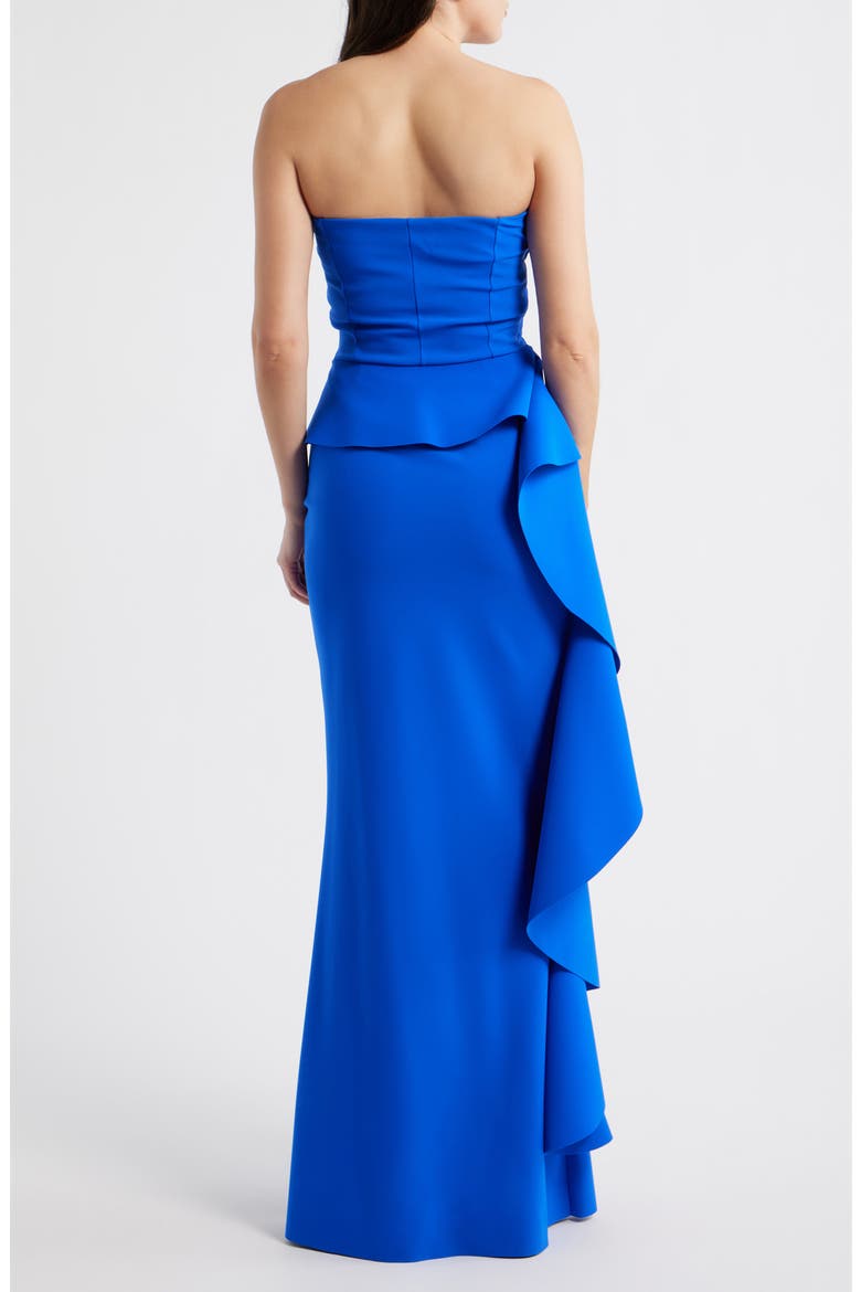 Eliska Ruffle Strapless Gown, Alternate, color, BLUE KLEIN