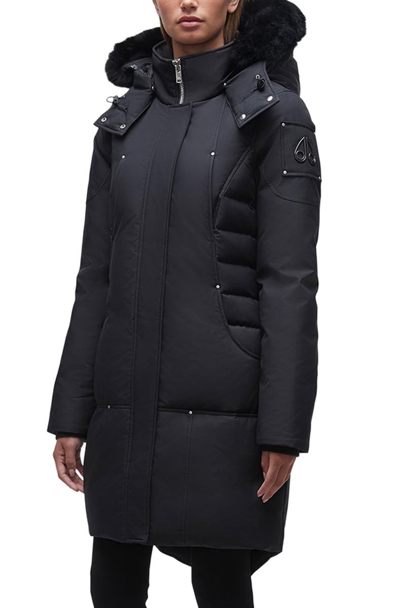 Moose Knuckles Baltic Down Parka with Genuine Shearling Trim, Main, color, 