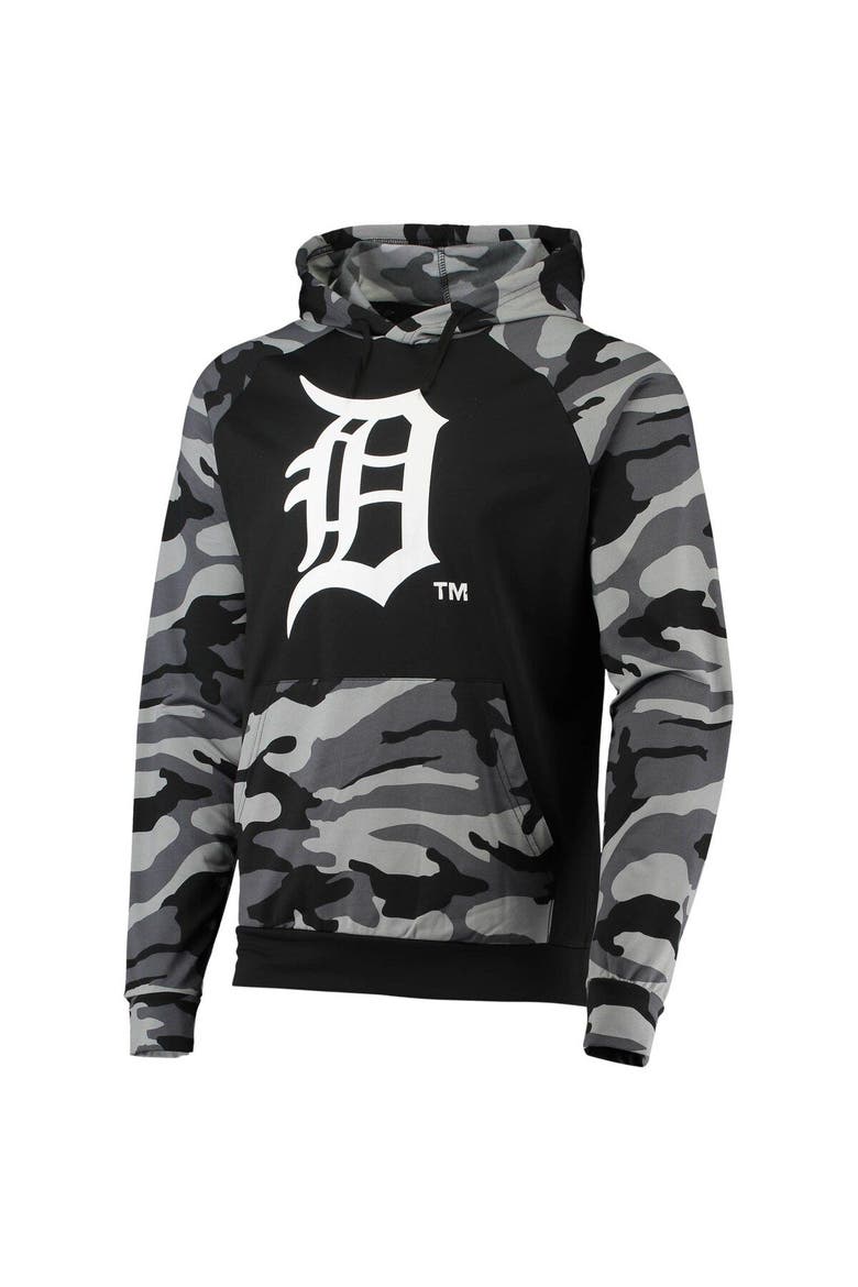 Men's FOCO Black Detroit Tigers Camo Raglan Pullover Hoodie, Alternate, color, Black
