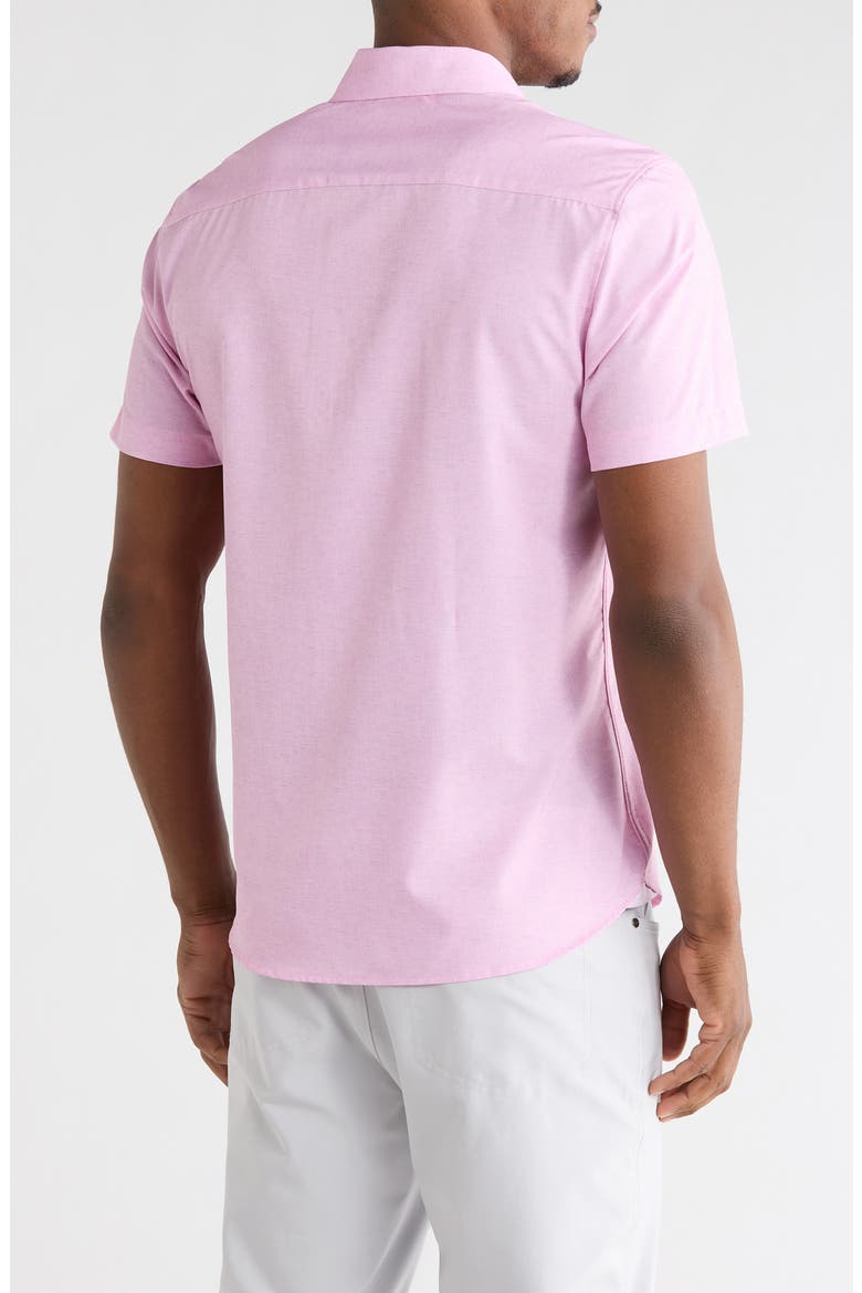 Short Sleeve Woven Shirt, Alternate, color, CORAL PINK