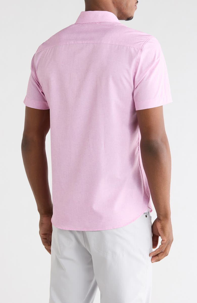 CONSTRUCT Short Sleeve Woven Shirt, Alternate, color, Coral Pink