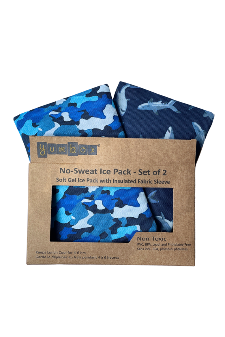 No-Sweat Gel Ice Packs in Fabric Sleeve - 2 Pack, Main, color, Shark Camo