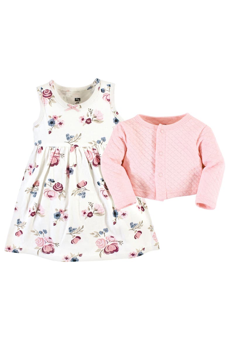 Quilted Cardigan and Dress, Alternate, color, Dusty Rose Floral