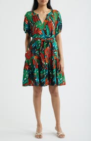 Julia Jordan Botanical Print A-Line Dress