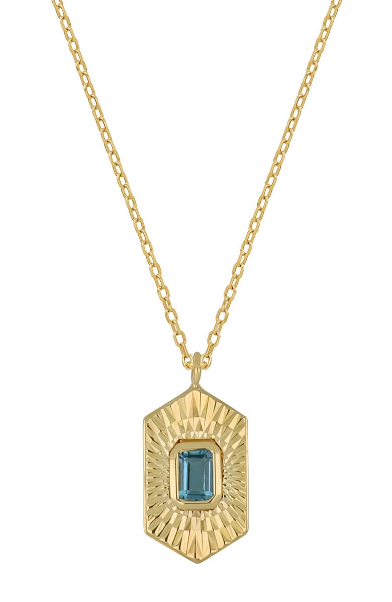 Bony Levy Pendant Necklace, Main, color, 14K Gold/ London Blue Topaz