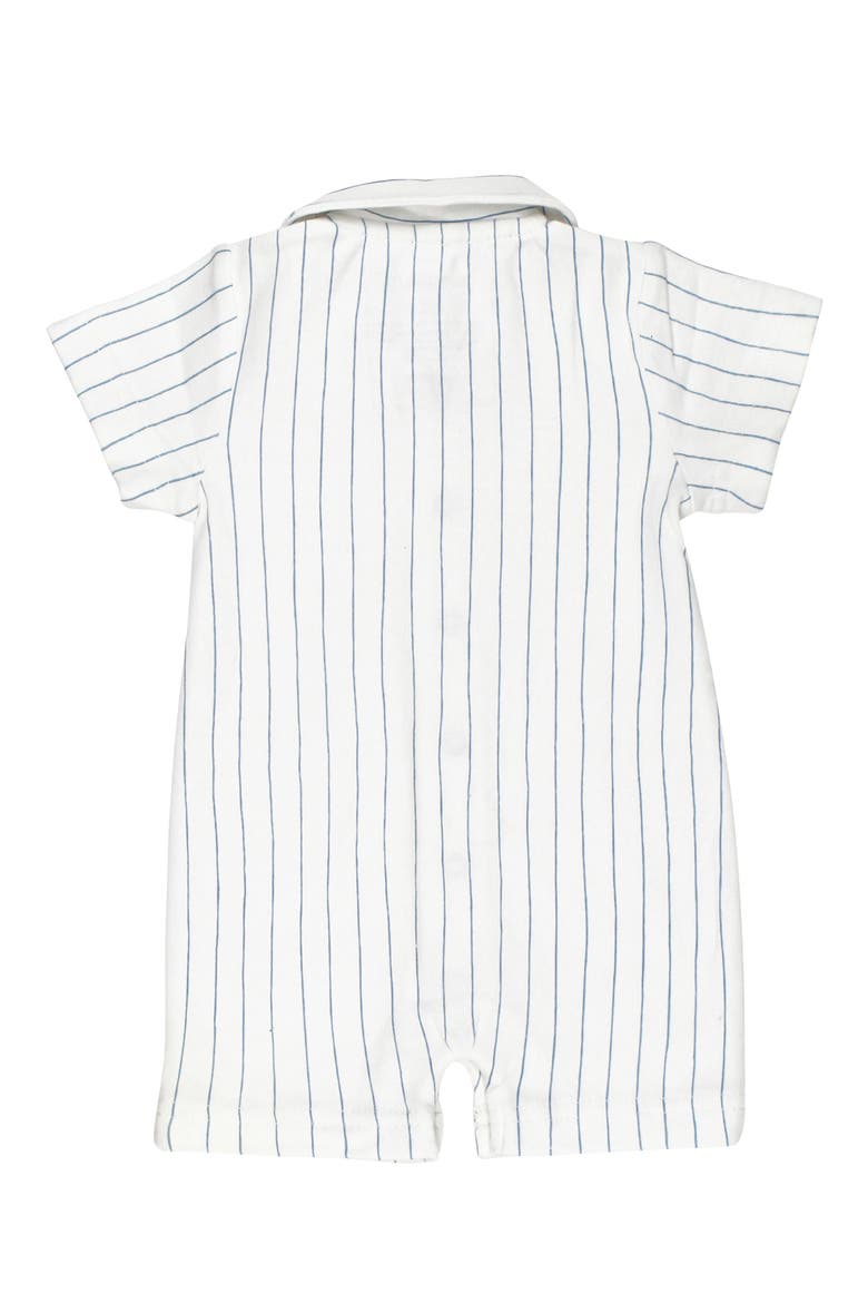 Pinstripe Organic Cotton Romper, Alternate, color, POOL PINSTRIPE
