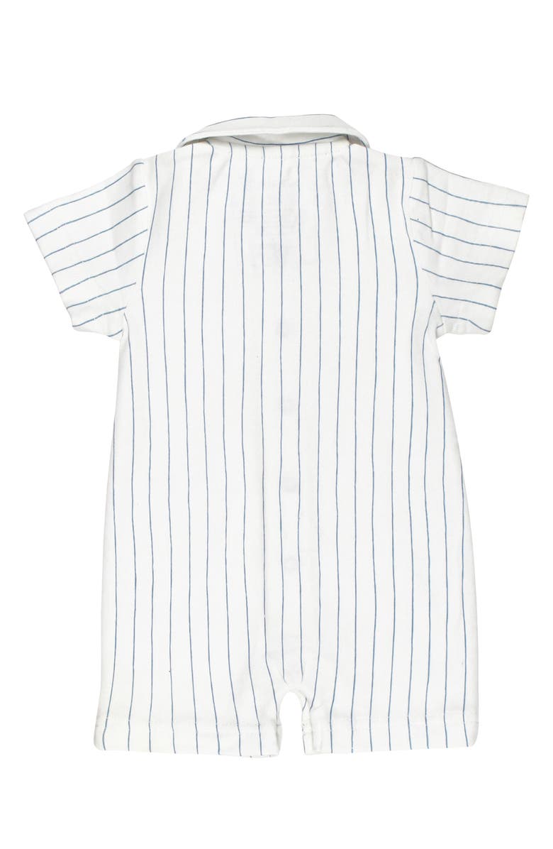 L'ovedbaby Pinstripe Organic Cotton Romper, Alternate, color, Pool Pinstripe