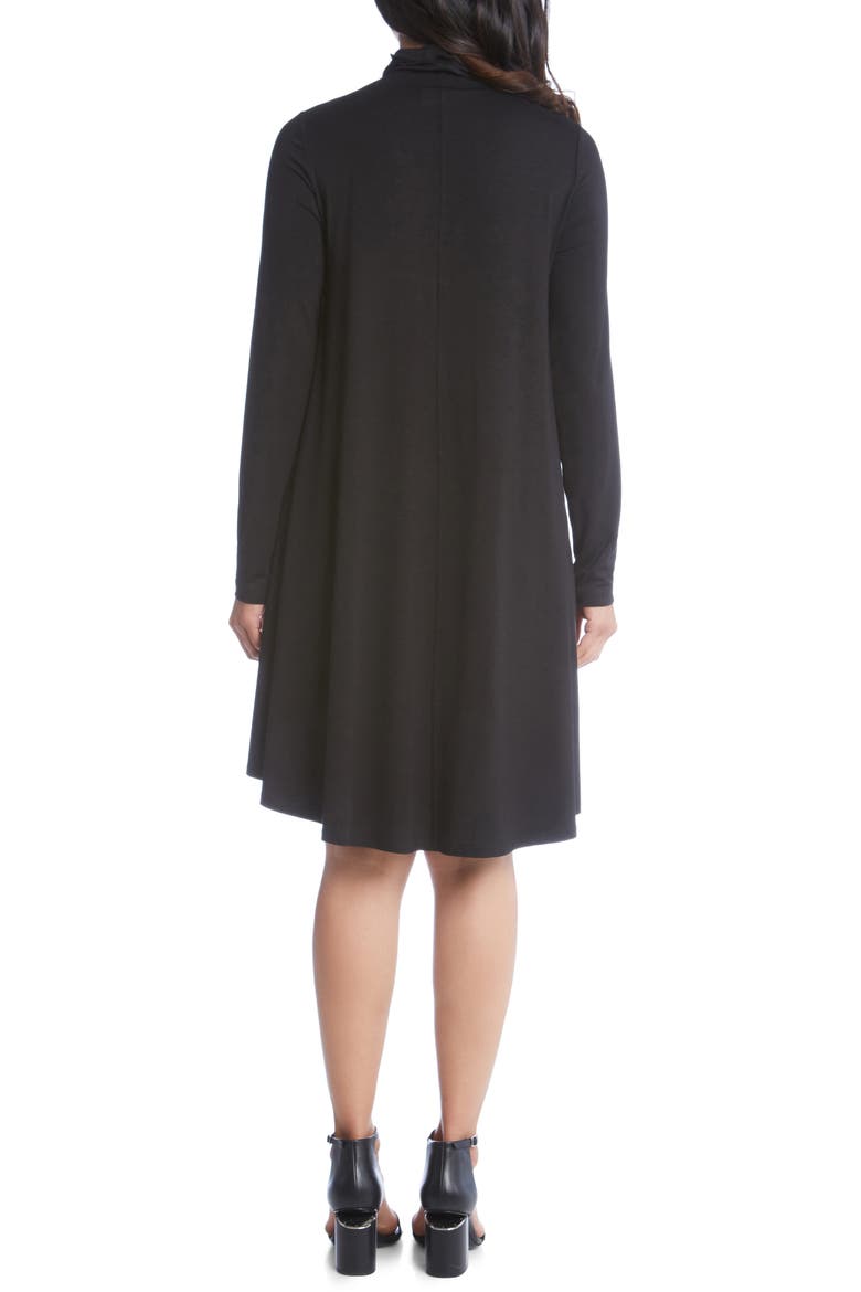 Maggie Turtleneck Trapeze Dress, Alternate, color, BLACK